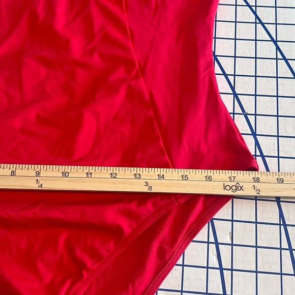 NWT ASOS ONE PIECE SWIMSUIT RED SZ 14 - Picture 6 of 8
